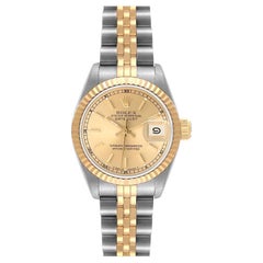 Vintage Rolex Datejust Steel Yellow Gold Champagne Dial Ladies Watch 69173