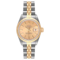 Rolex Datejust Steel Yellow Gold Champagne Dial Ladies Watch 69173