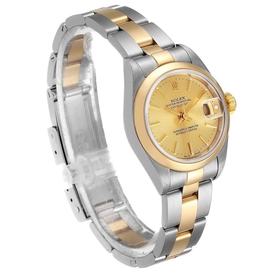 Rolex Datejust Steel Yellow Gold Champagne Dial Ladies Watch 79163 In Excellent Condition For Sale In Atlanta, GA