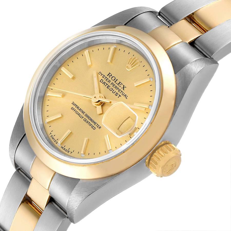Rolex Datejust Steel Yellow Gold Champagne Dial Ladies Watch 79163 In Excellent Condition In Atlanta, GA