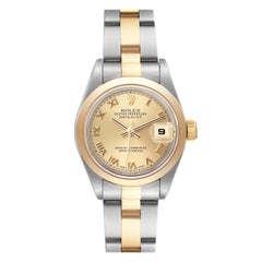 Rolex Datejust Steel Yellow Gold Champagne Dial Ladies Watch 79163