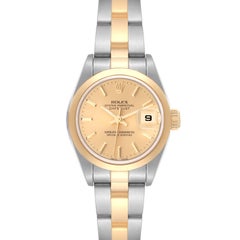 Rolex Datejust Steel Yellow Gold Champagne Dial Ladies Watch 79163