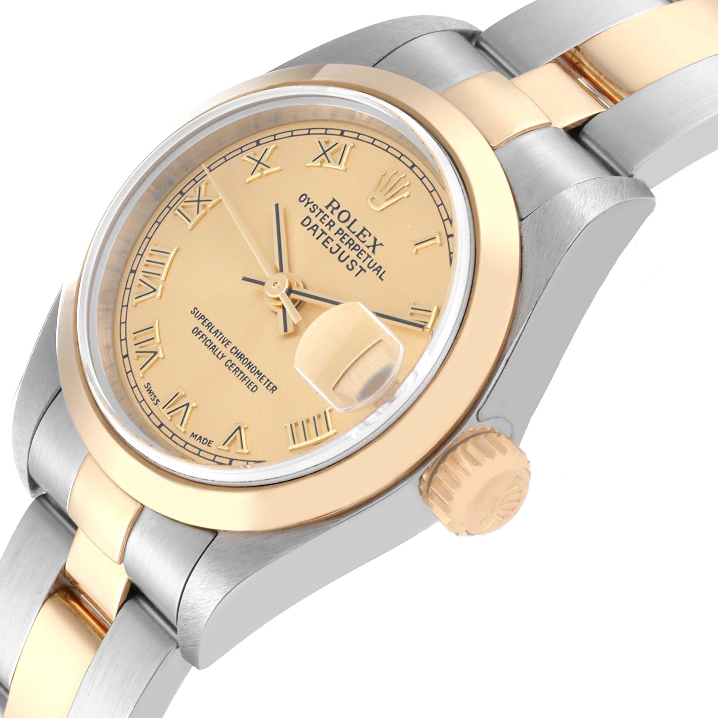 Rolex Datejust Steel Yellow Gold Champagne Dial Ladies Watch 79163 Papers In Excellent Condition In Atlanta, GA