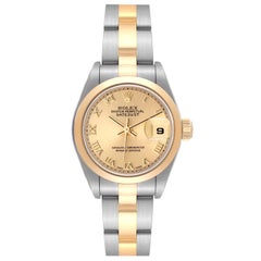 Rolex Datejust Steel Yellow Gold Champagne Dial Ladies Watch 79163 Papers