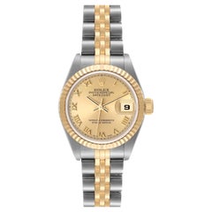 Rolex Datejust Steel Yellow Gold Champagne Dial Ladies Watch 79173 Box Papers