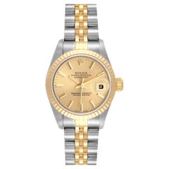 Rolex Datejust Steel Yellow Gold Champagne Dial Ladies Watch 79173 Box Papers