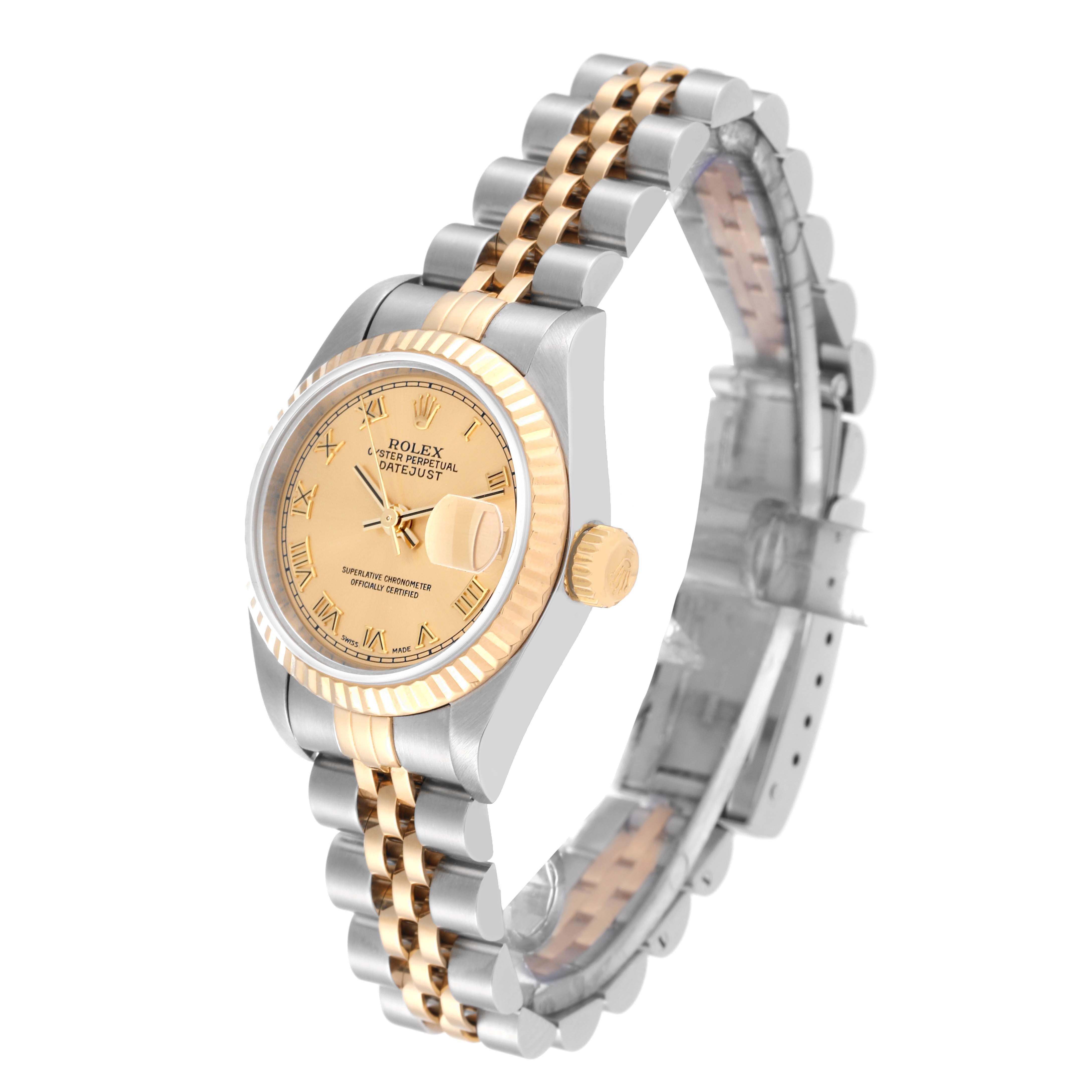 Rolex Datejust Steel Yellow Gold Champagne Dial Ladies Watch 79173 For Sale 7