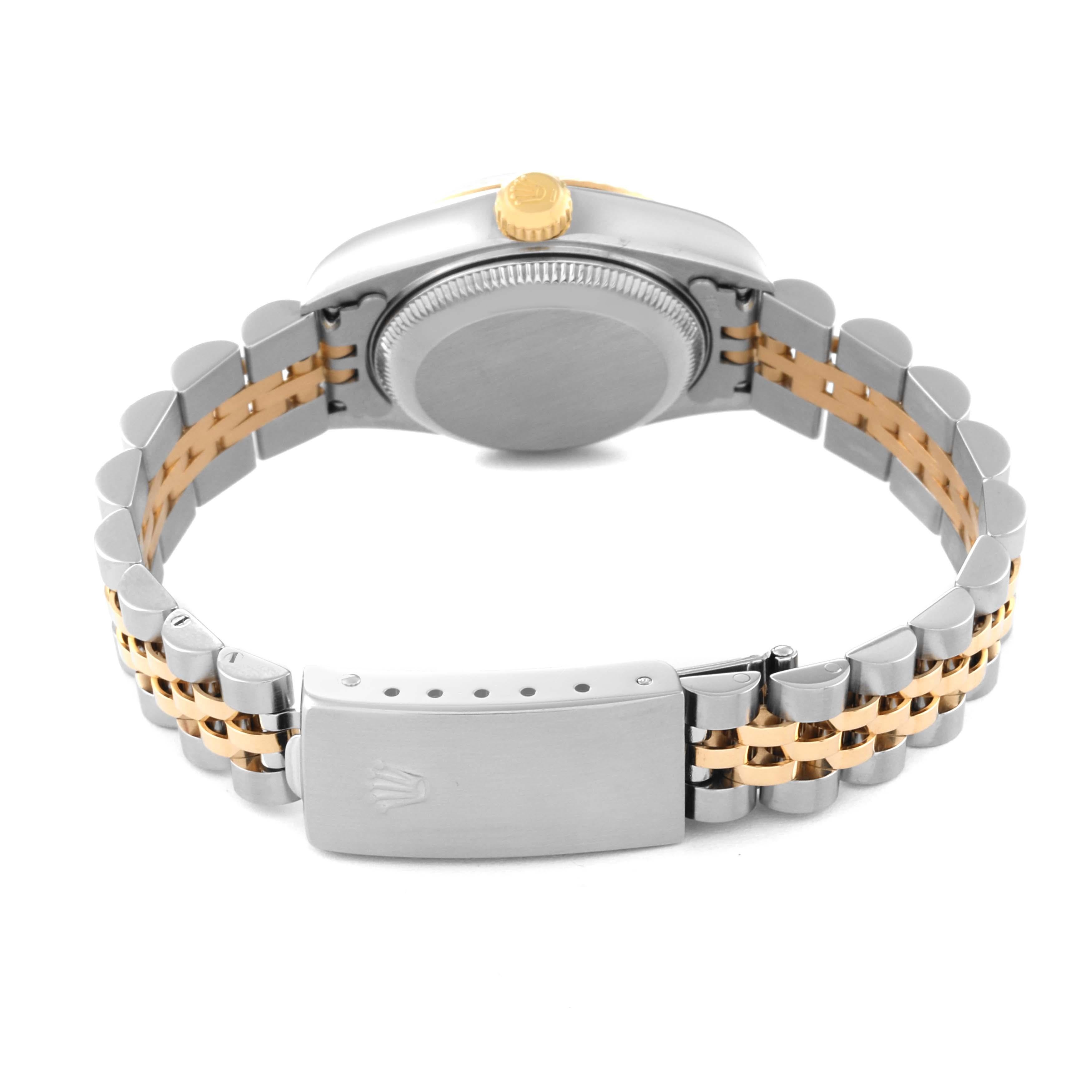Rolex Montre Datejust en acier et or jaune avec cadran champagne, pour femmes 79173 en vente 5