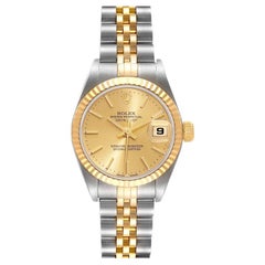 Rolex Datejust Steel Yellow Gold Champagne Dial Ladies Watch 79173