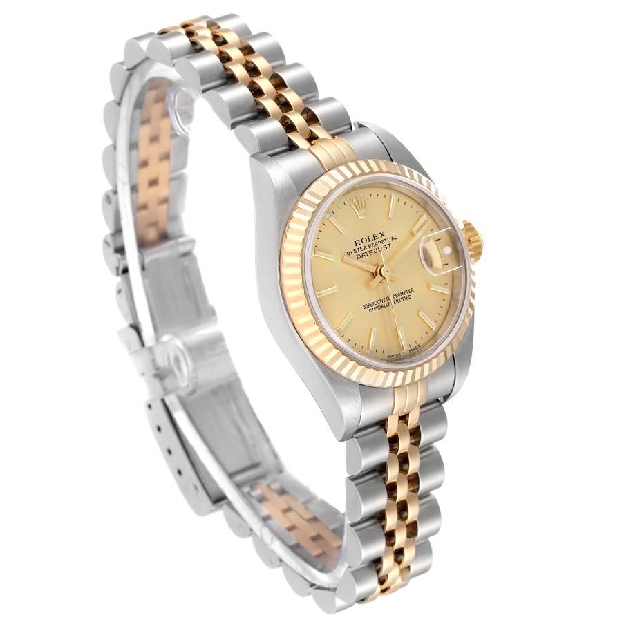 Rolex Datejust Steel Yellow Gold Champagne Dial Ladies Watch 79173 Papers In Excellent Condition In Atlanta, GA