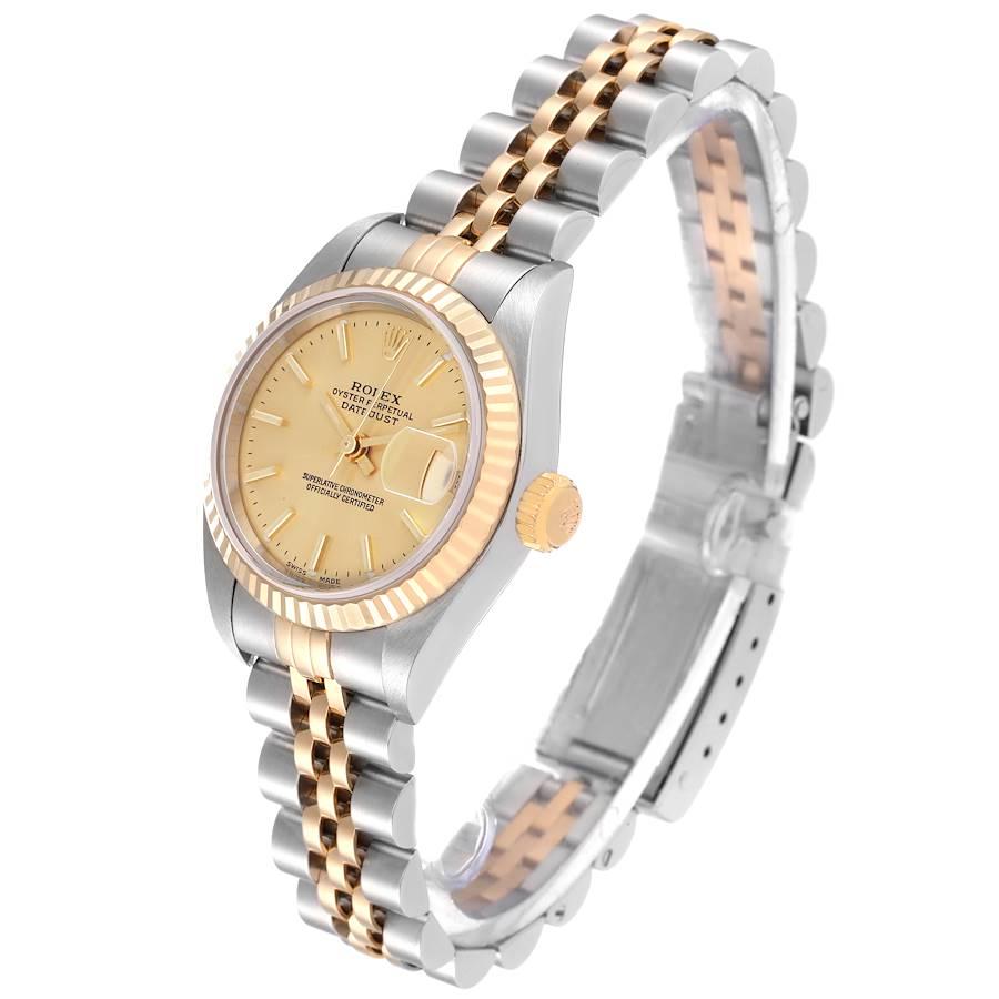 Women's Rolex Datejust Steel Yellow Gold Champagne Dial Ladies Watch 79173 Papers