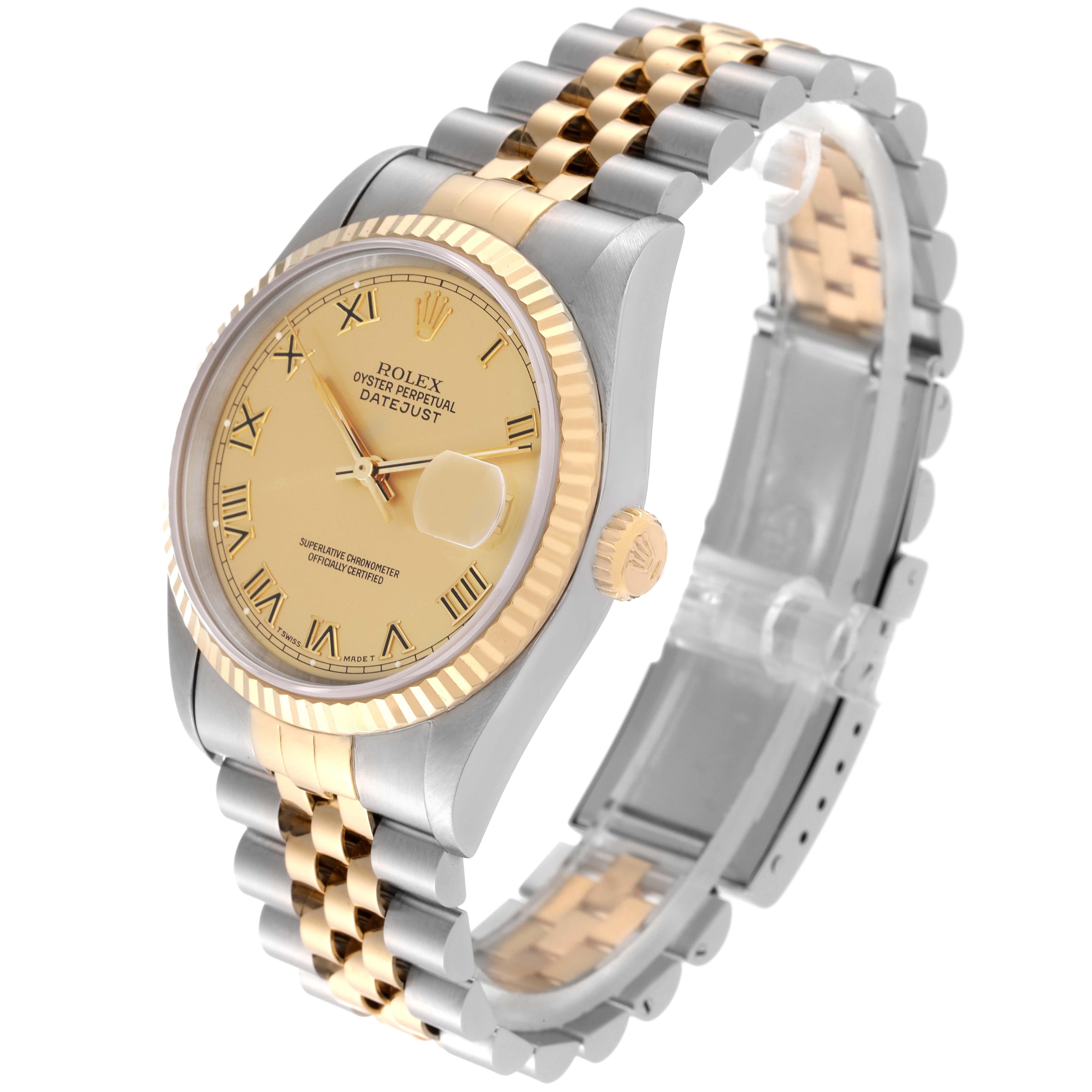 Rolex Datejust Steel Yellow Gold Champagne Dial Mens Watch 16233 For Sale 7