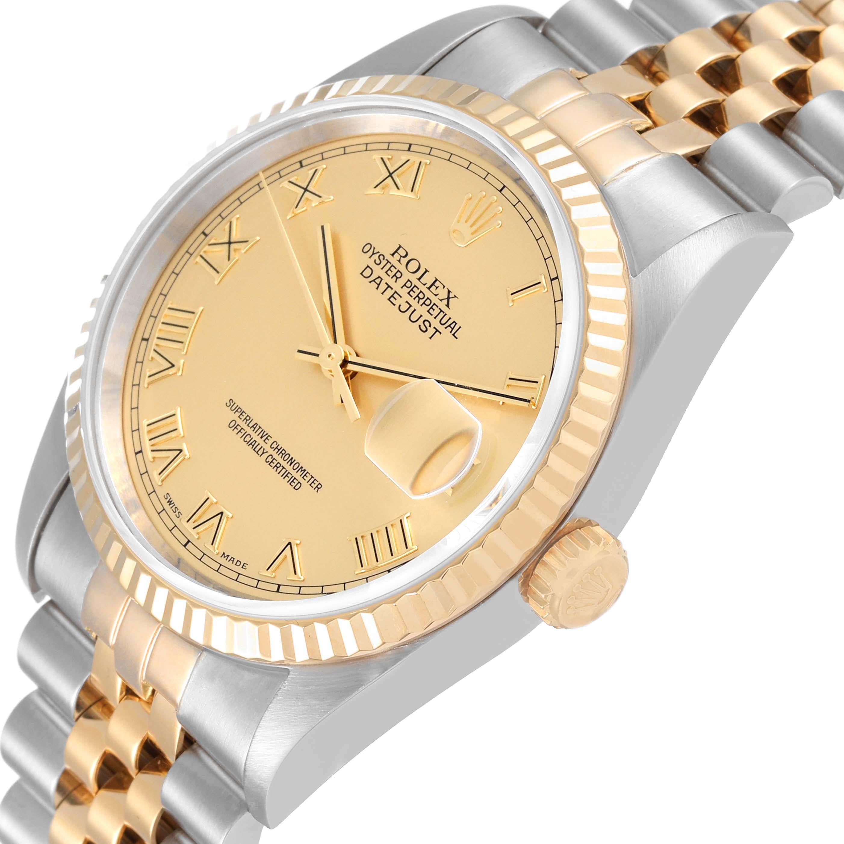 Rolex Datejust Steel Yellow Gold Champagne Dial Mens Watch 16233 For Sale 1