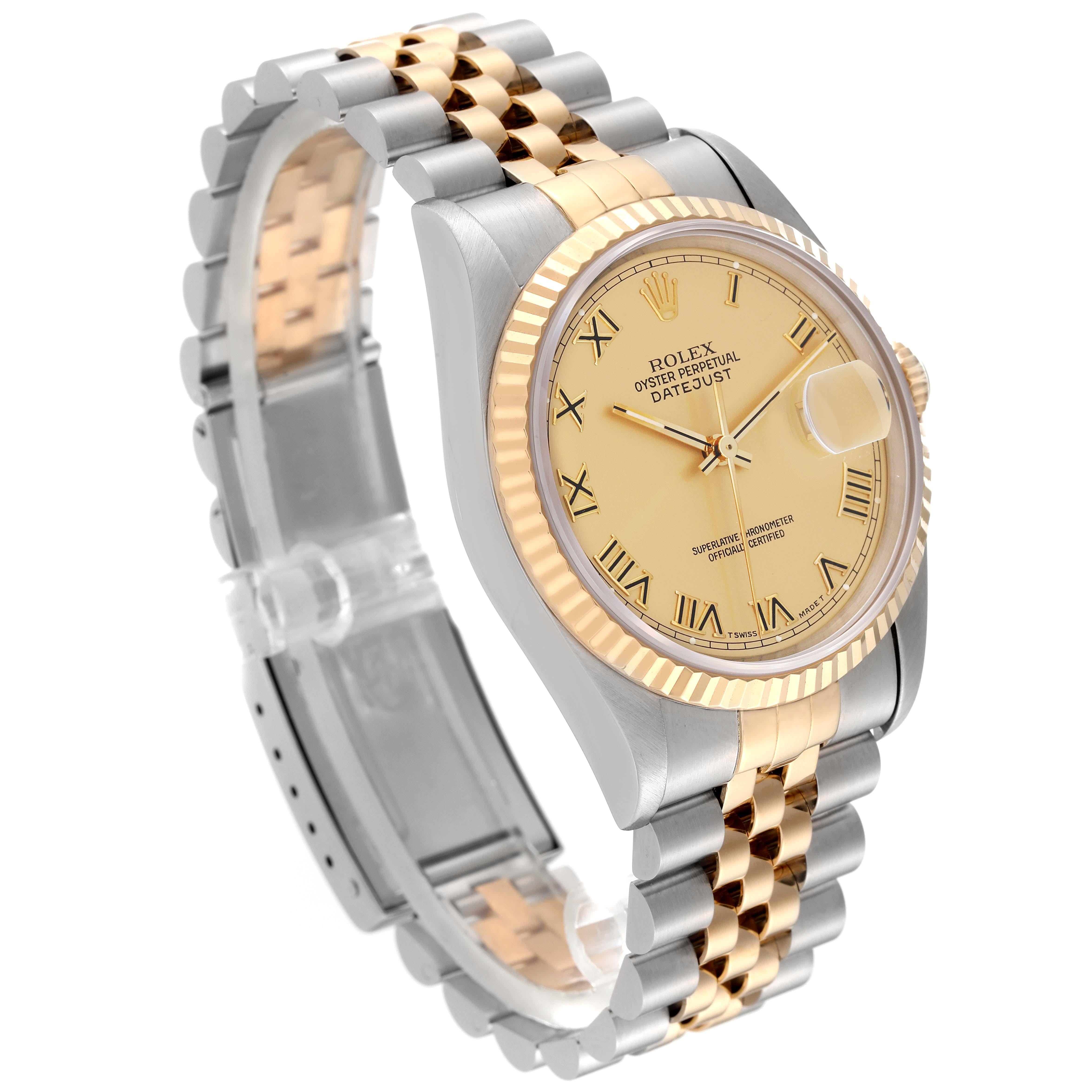 Rolex Datejust Steel Yellow Gold Champagne Dial Mens Watch 16233 For Sale 2