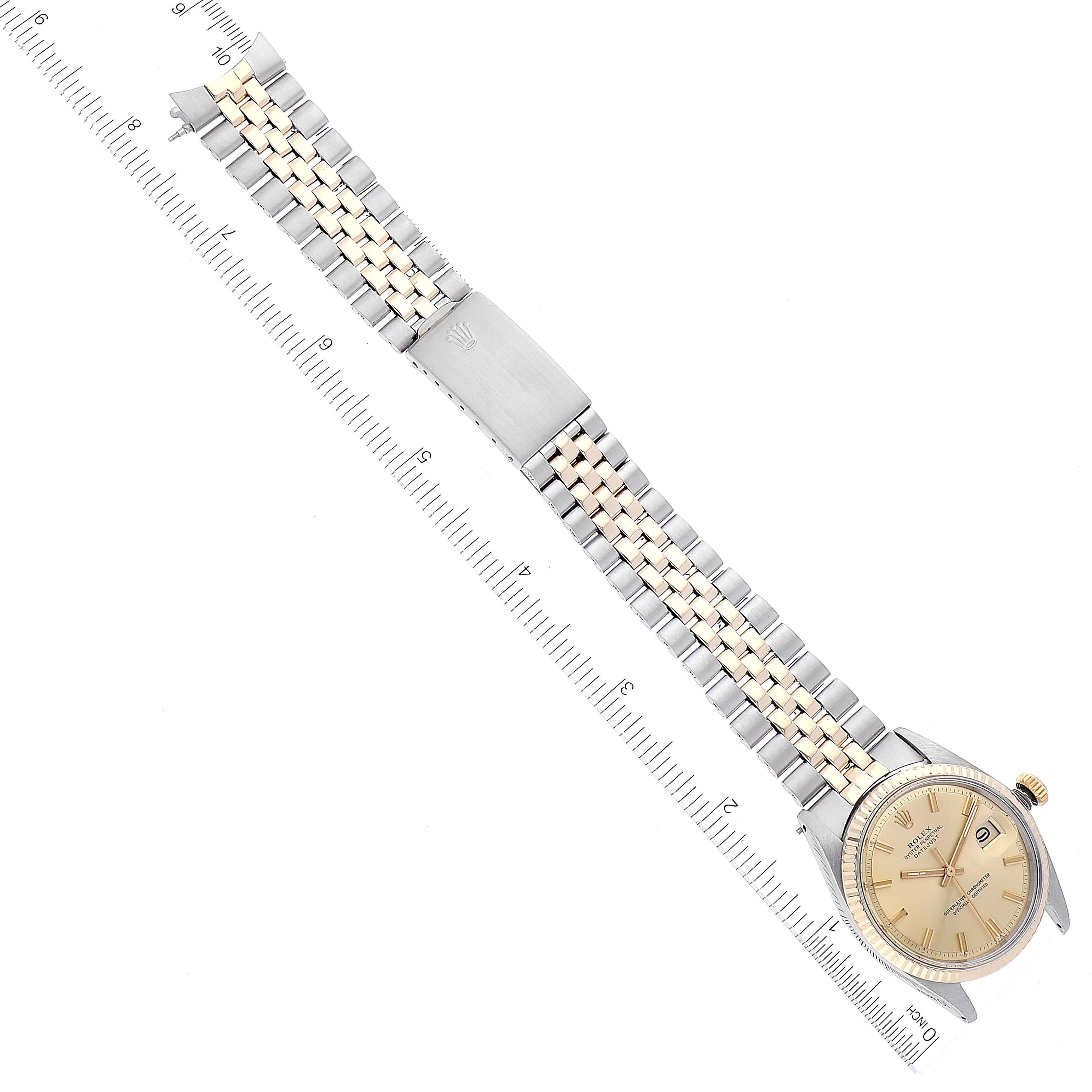 Rolex Datejust Steel Yellow Gold Champagne Dial Vintage Mens Watch 1601 6