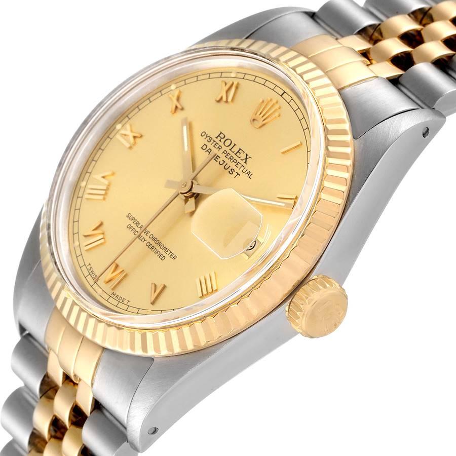 Rolex Datejust Steel Yellow Gold Champagne Dial Vintage Mens Watch 16013 1