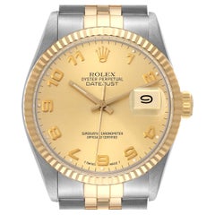 Rolex Datejust Steel Yellow Gold Champagne Dial Vintage Mens Watch 16013