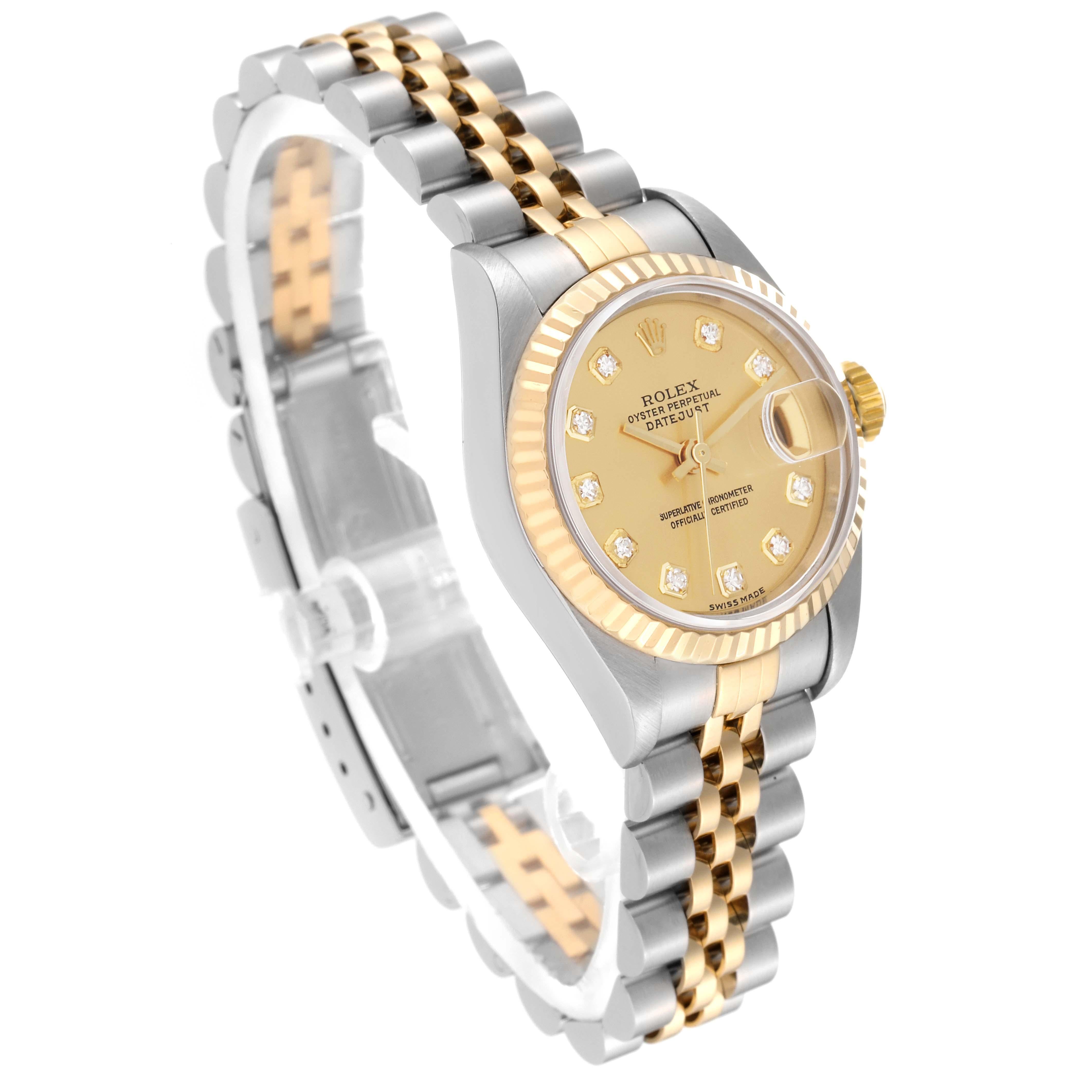 Rolex Datejust Steel Yellow Gold Champagne Diamond Dial Ladies Watch 79173 6