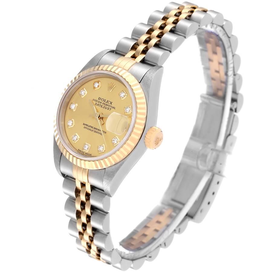 Women's Rolex Datejust Steel Yellow Gold Champagne Diamond Dial Ladies Watch 79173