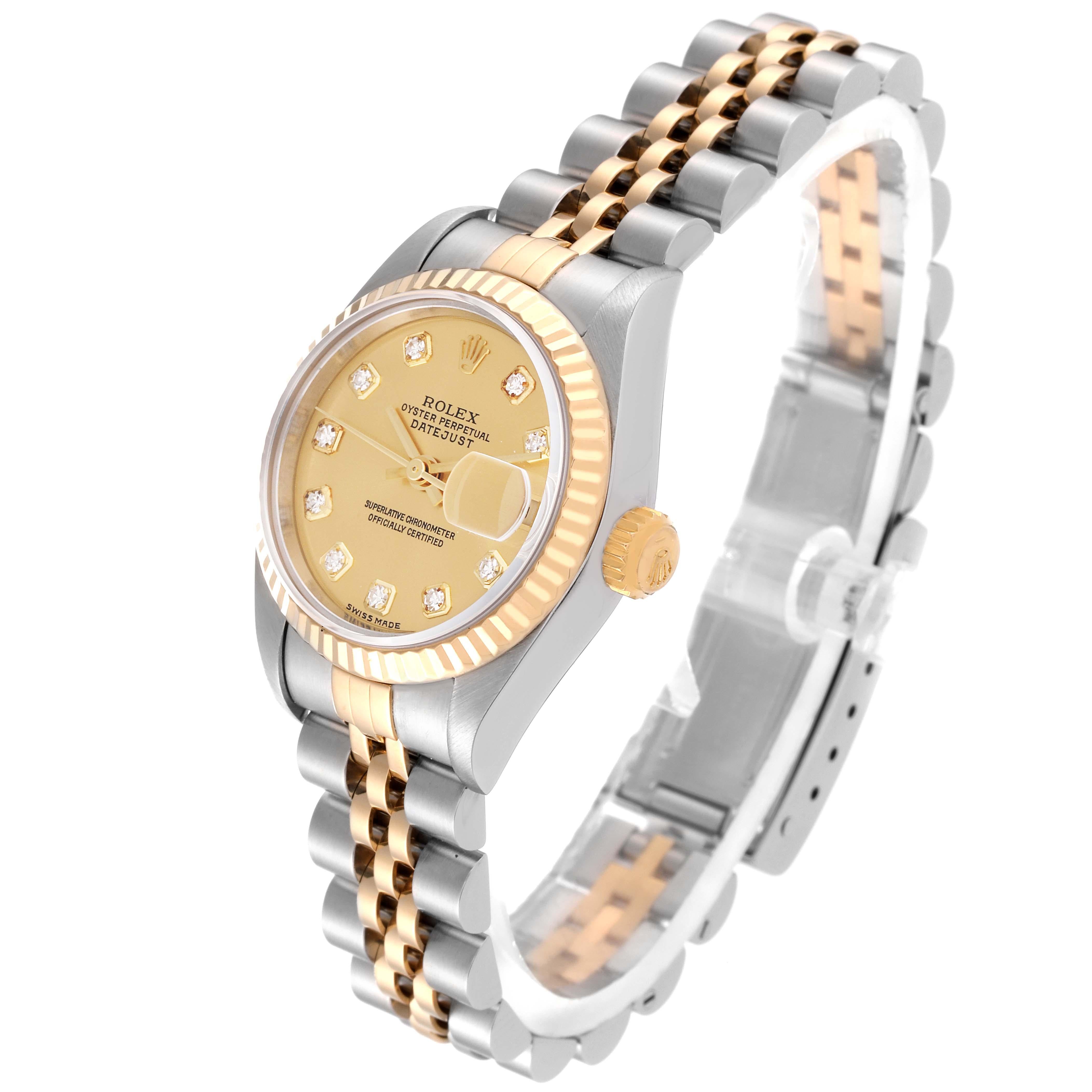 Rolex Datejust Steel Yellow Gold Champagne Diamond Dial Ladies Watch 79173 4