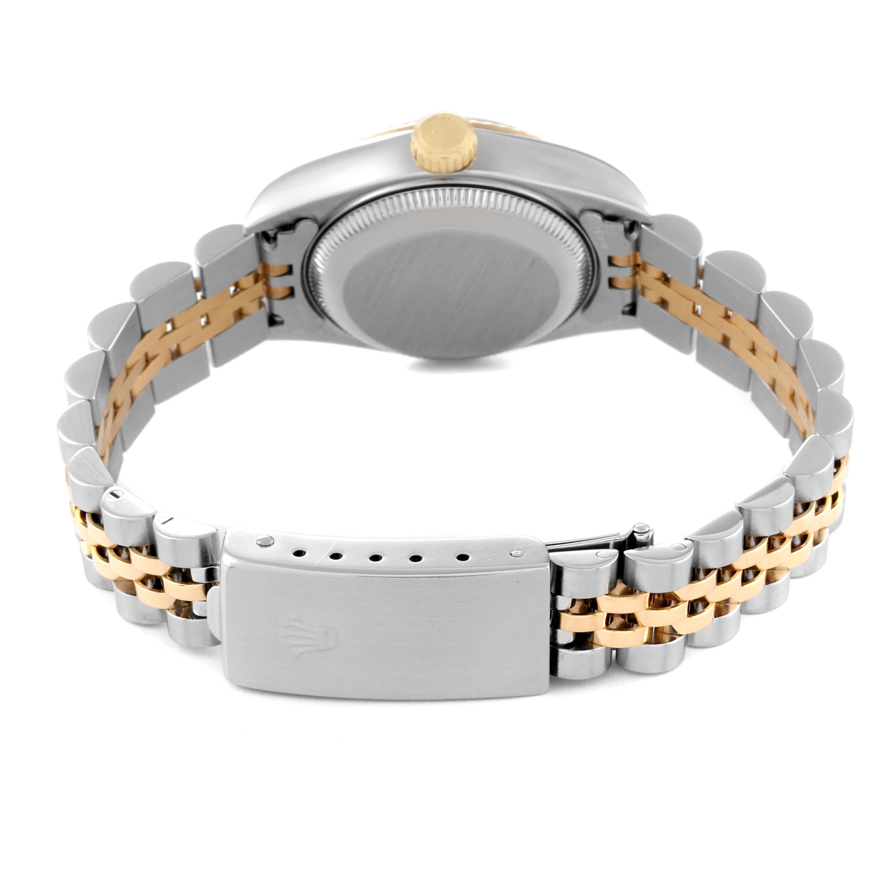 Rolex Montre Datejust en acier et or jaune avec cadran champagne et diamants, pour femmes 79173 5