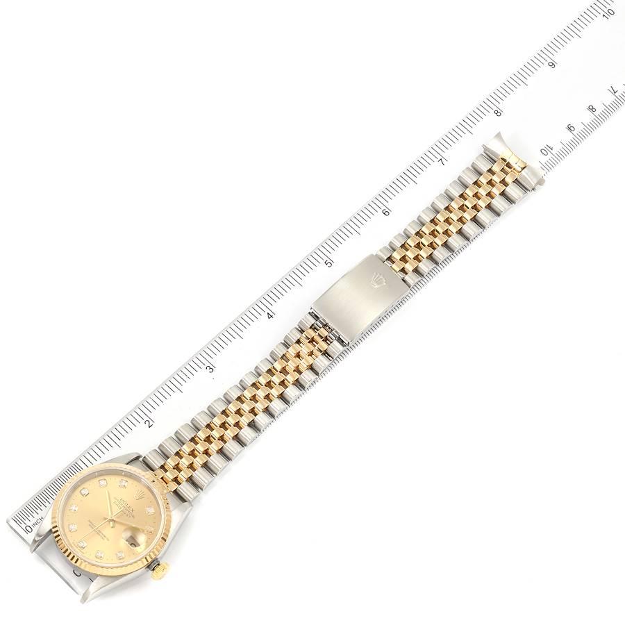 Rolex Datejust Steel Yellow Gold Champagne Diamond Dial Men's Watch 16233 For Sale 7