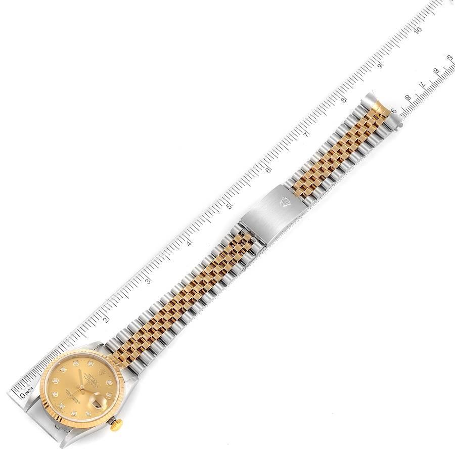 Rolex Datejust Steel Yellow Gold Champagne Diamond Dial Mens Watch 16233 For Sale 6