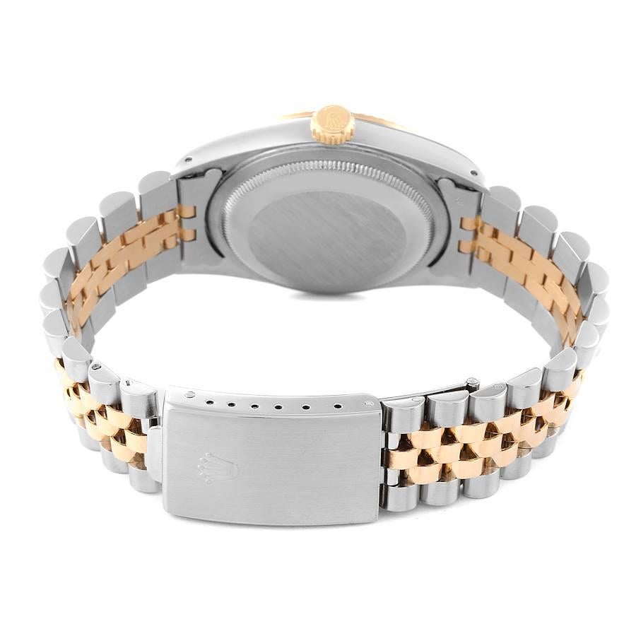 Rolex Datejust Steel Yellow Gold Champagne Diamond Dial Watch 16233 Box ...
