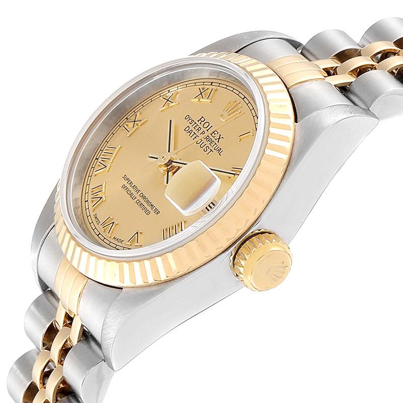 Rolex Datejust Steel Yellow Gold Champagne Roman Dial Ladies Watch 69173 For Sale 1
