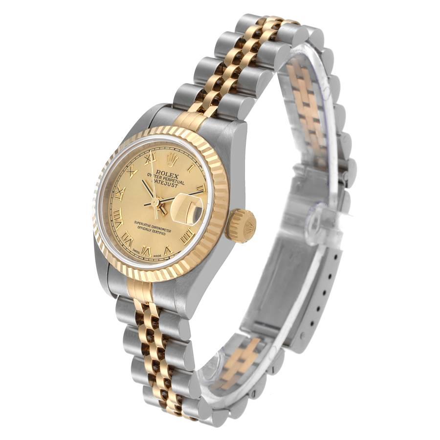 Women's Rolex Datejust Steel Yellow Gold Champagne Roman Dial Ladies Watch 79173