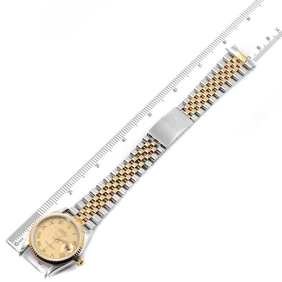 Rolex Datejust Steel Yellow Gold Champagne Roman Dial Men's Watch 16233 Box 7