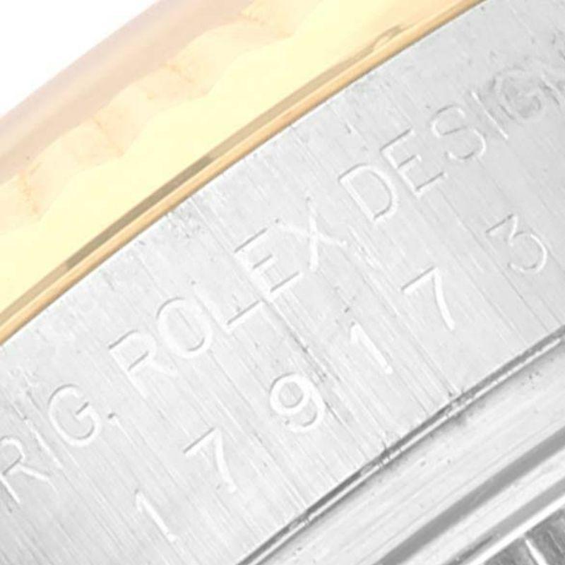 Rolex Montre Datejust en acier, or jaune, corail et cadran en diamants pour femmes 179173 en vente 3