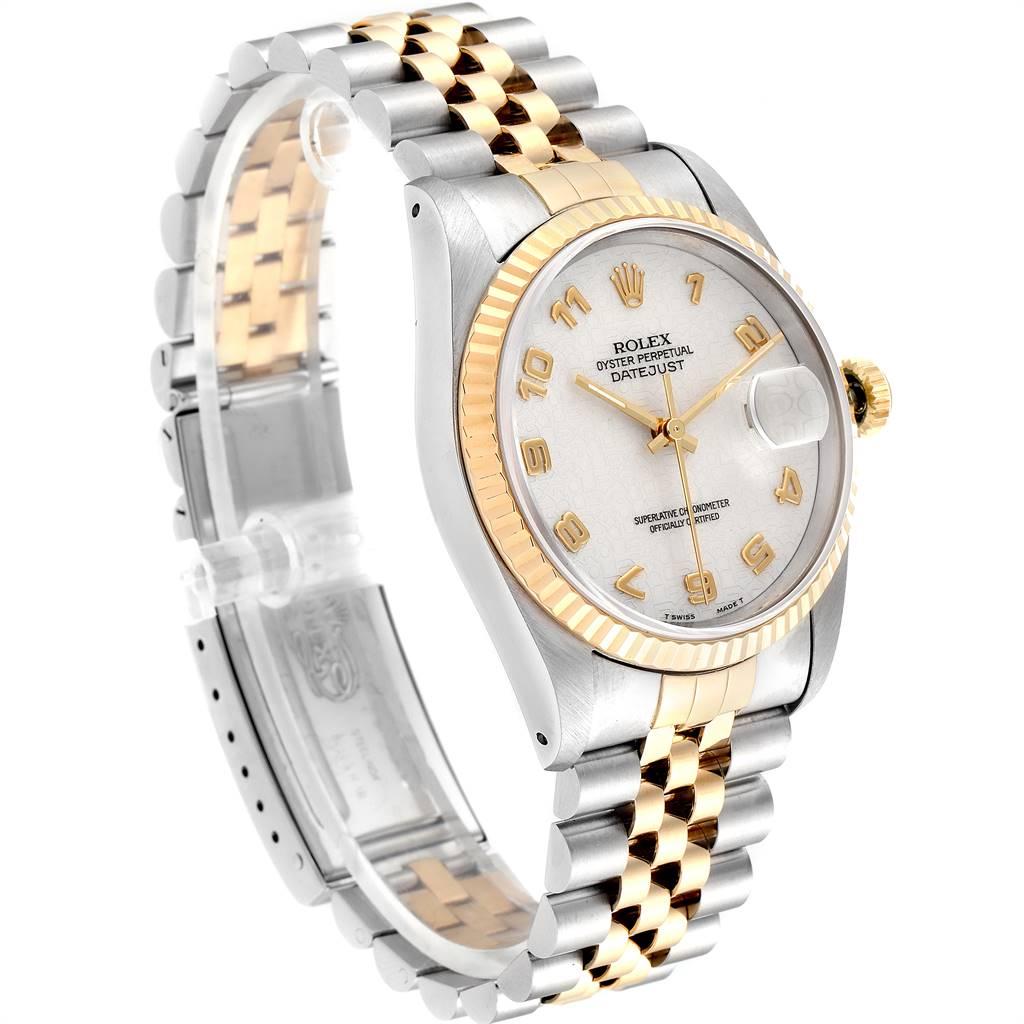 Rolex Datejust Steel Yellow Gold Dial Men's Watch 16233 Box Papers In Excellent Condition In Atlanta, GA