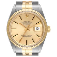 Rolex Datejust Steel Yellow Gold Dial Vintage Mens Watch 1601