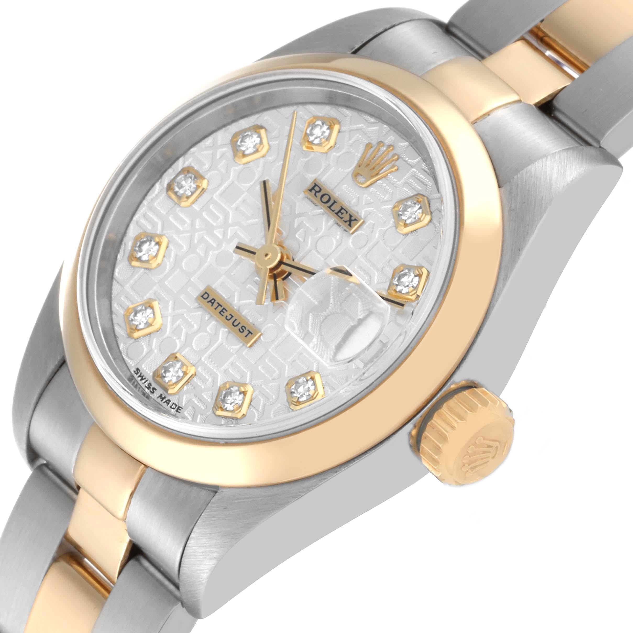 Women's Rolex Datejust Steel Yellow Gold Diamond Anniversary Dial Ladies Watch 69163