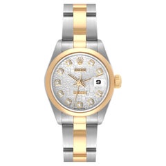 Rolex Datejust Steel Yellow Gold Diamond Anniversary Dial Ladies Watch 69163