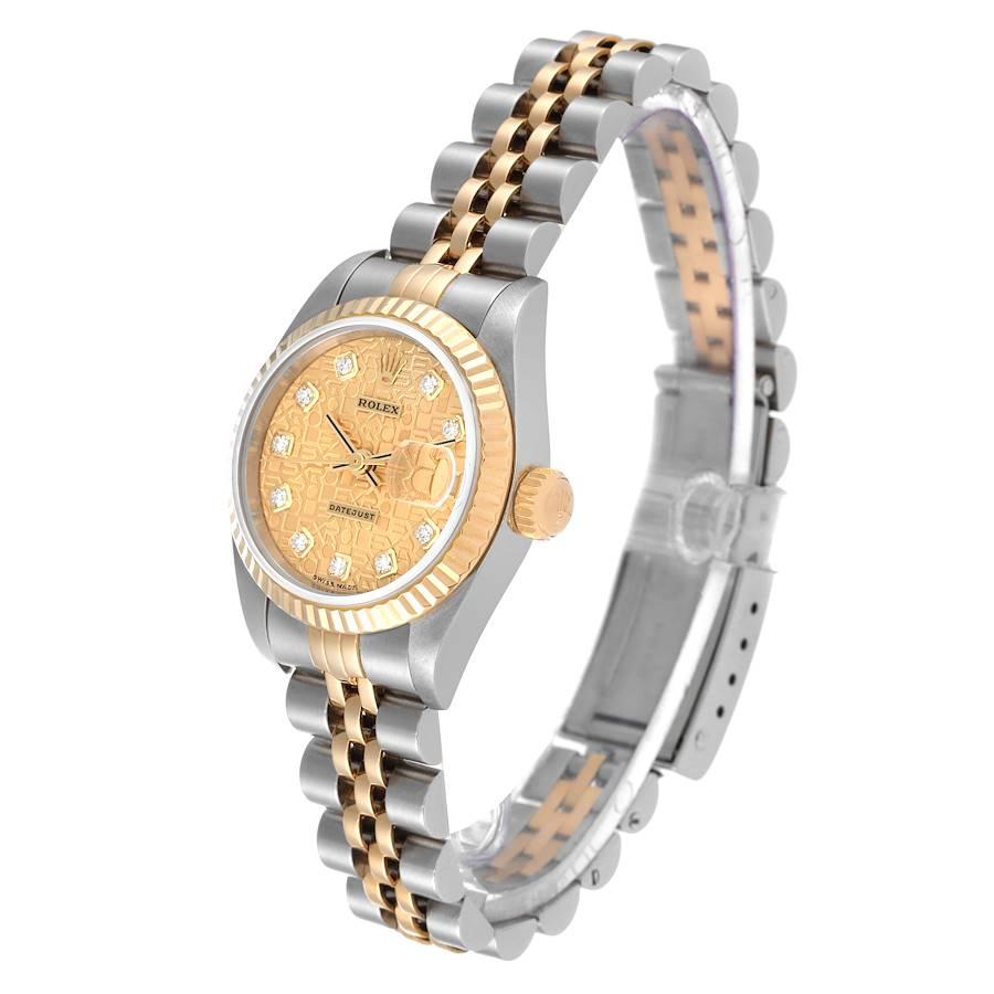 Women's Rolex Datejust Steel Yellow Gold Diamond Anniversary Dial Ladies Watch 79173