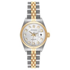 Rolex Datejust Steel Yellow Gold Diamond Anniversary Dial Ladies Watch 79173