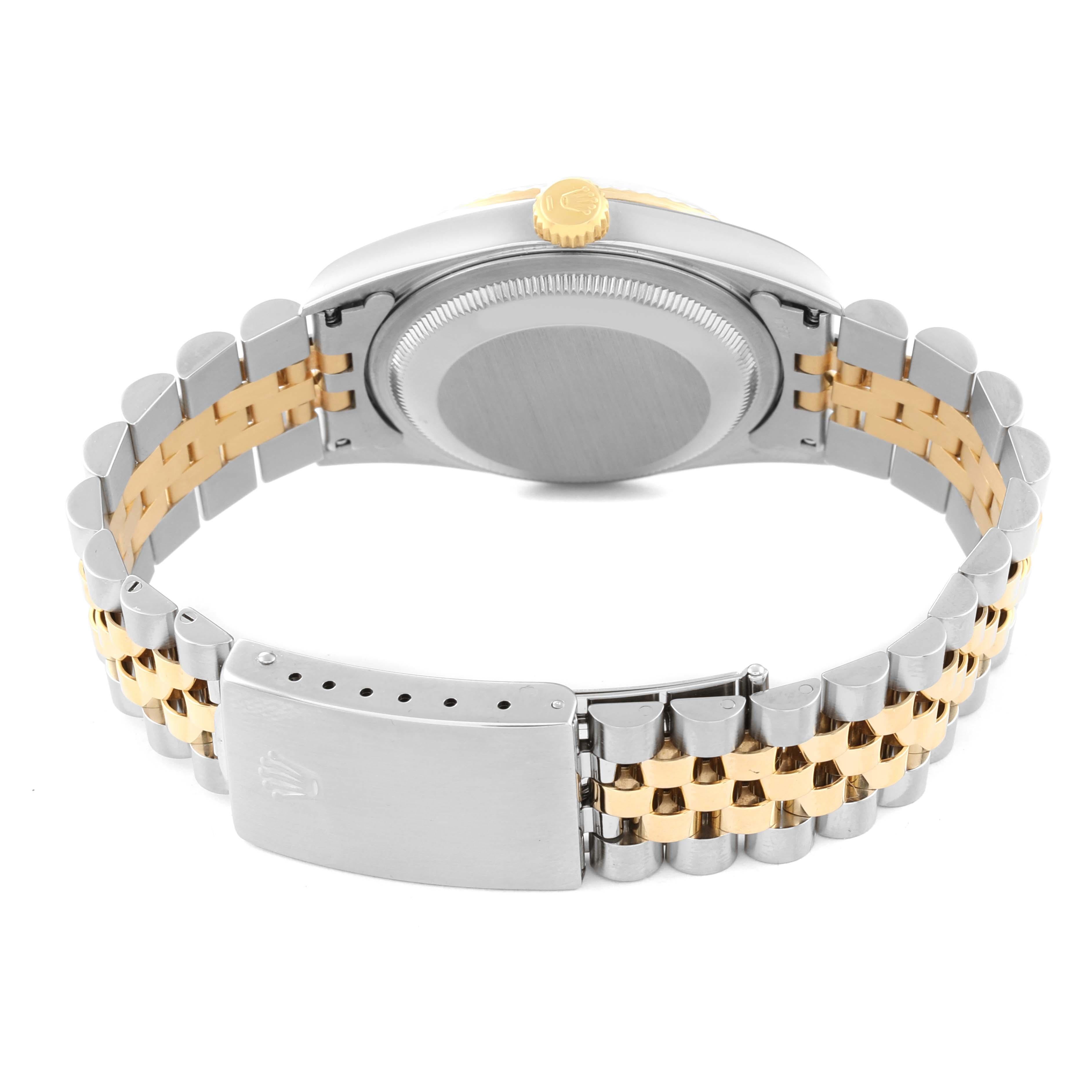 Rolex Datejust Steel Yellow Gold Diamond Anniversary Dial Mens Watch 16233 5