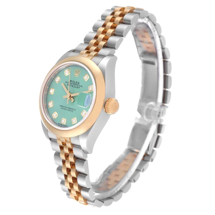 Women's Rolex Datejust Steel Yellow Gold Diamond Dial Ladies Watch 279163 Box Card For Sale