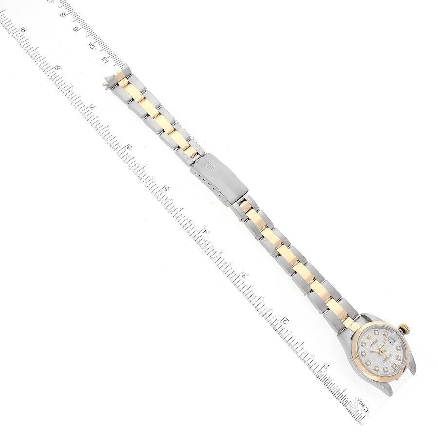 Rolex Datejust Acier Or Jaune Cadran Diamant Montre Femme 69163 Boîte Papiers 6