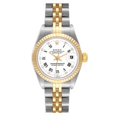 Rolex Datejust Steel Yellow Gold Diamond Dial Ladies Watch 69173 Box Papers