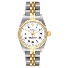 Rolex Datejust Steel Yellow Gold Diamond Dial Ladies Watch 69173 Box Papers