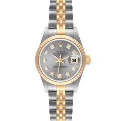Rolex Datejust Steel Yellow Gold Diamond Dial Ladies Watch 69173 Box Papers Rolex Datejust Steel Yellow Gold Diamond Dial Ladies Watch 69173 Box Papers