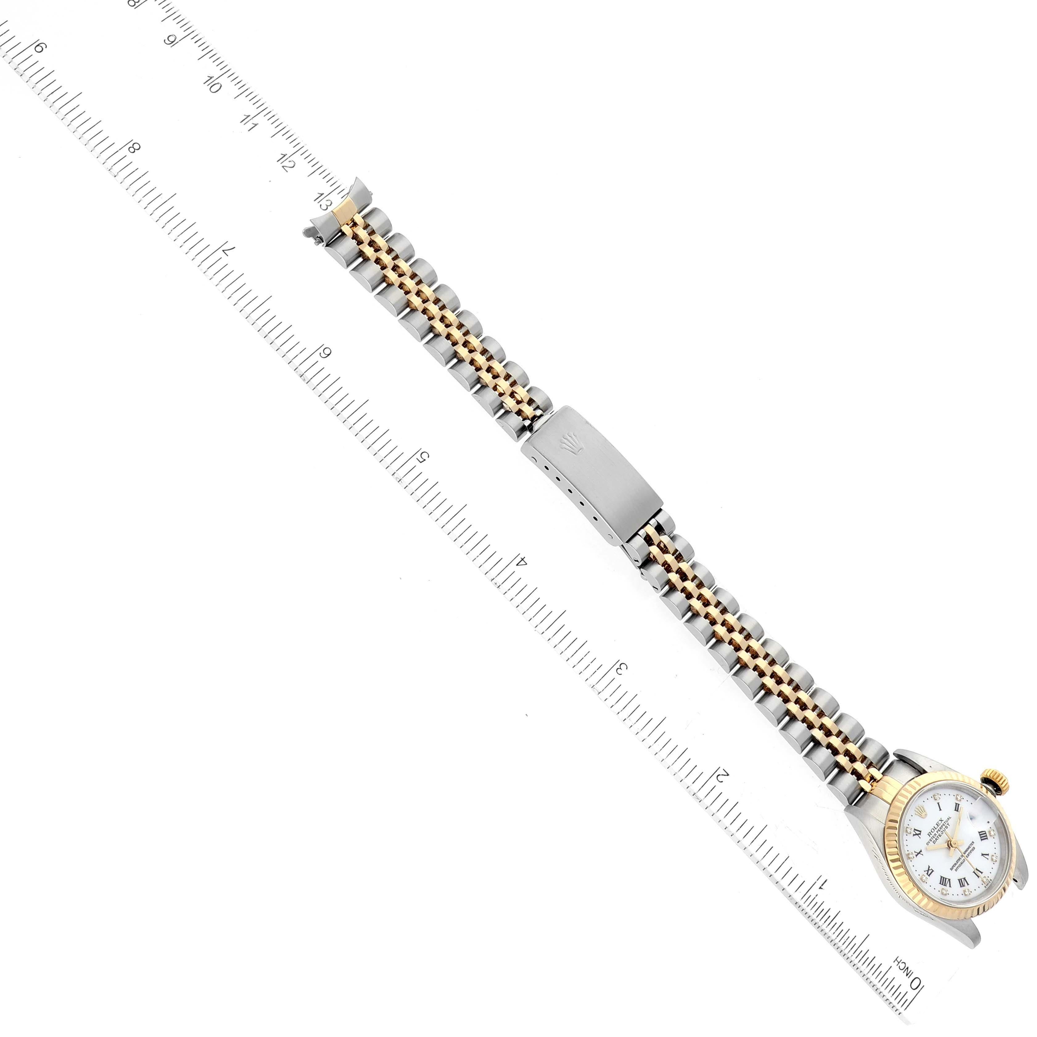 Rolex Montre Datejust en acier avec cadran en or jaune et diamants, pour femmes 69173 6