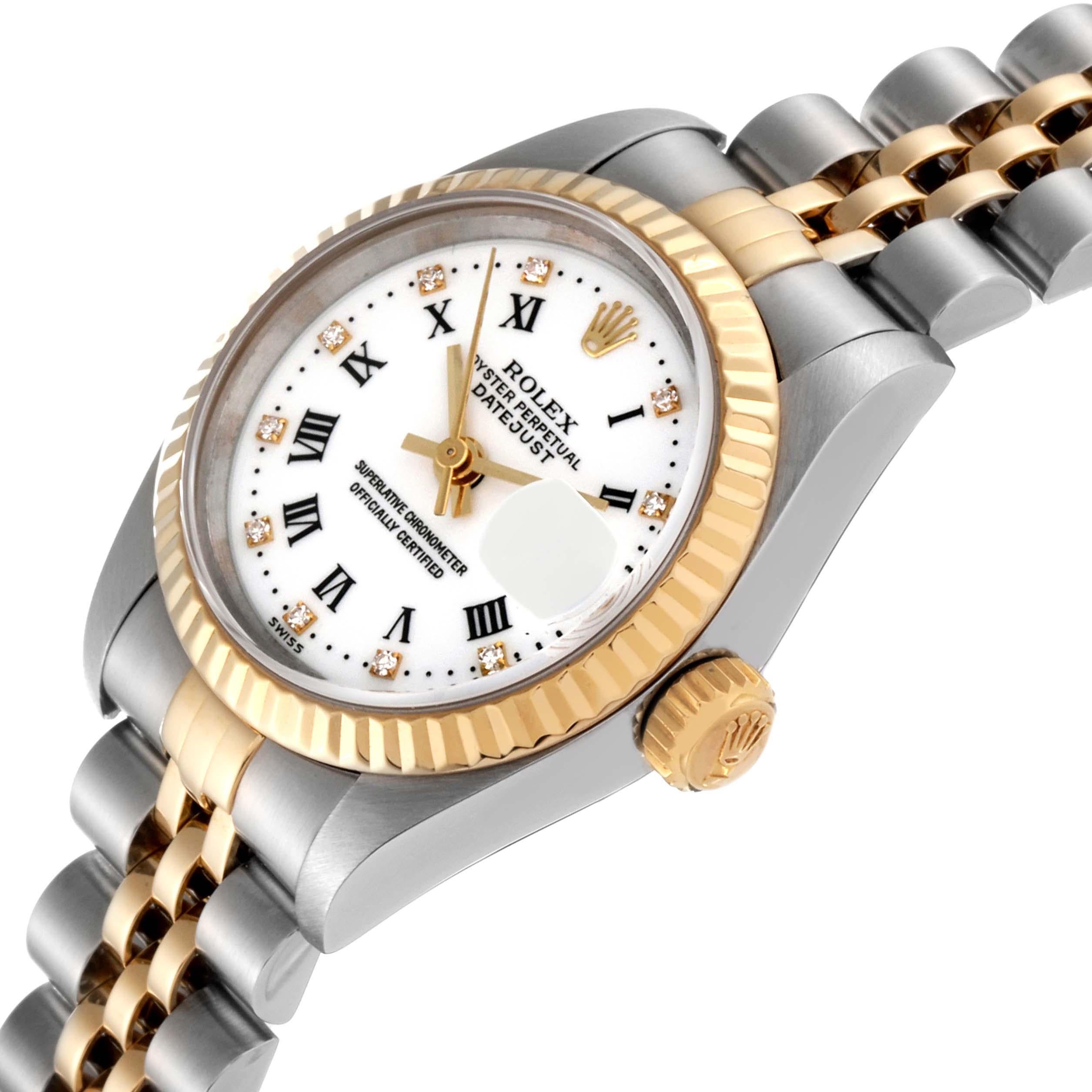 Rolex Montre Datejust en acier avec cadran en or jaune et diamants, pour femmes 69173 Bon état à Atlanta, GA