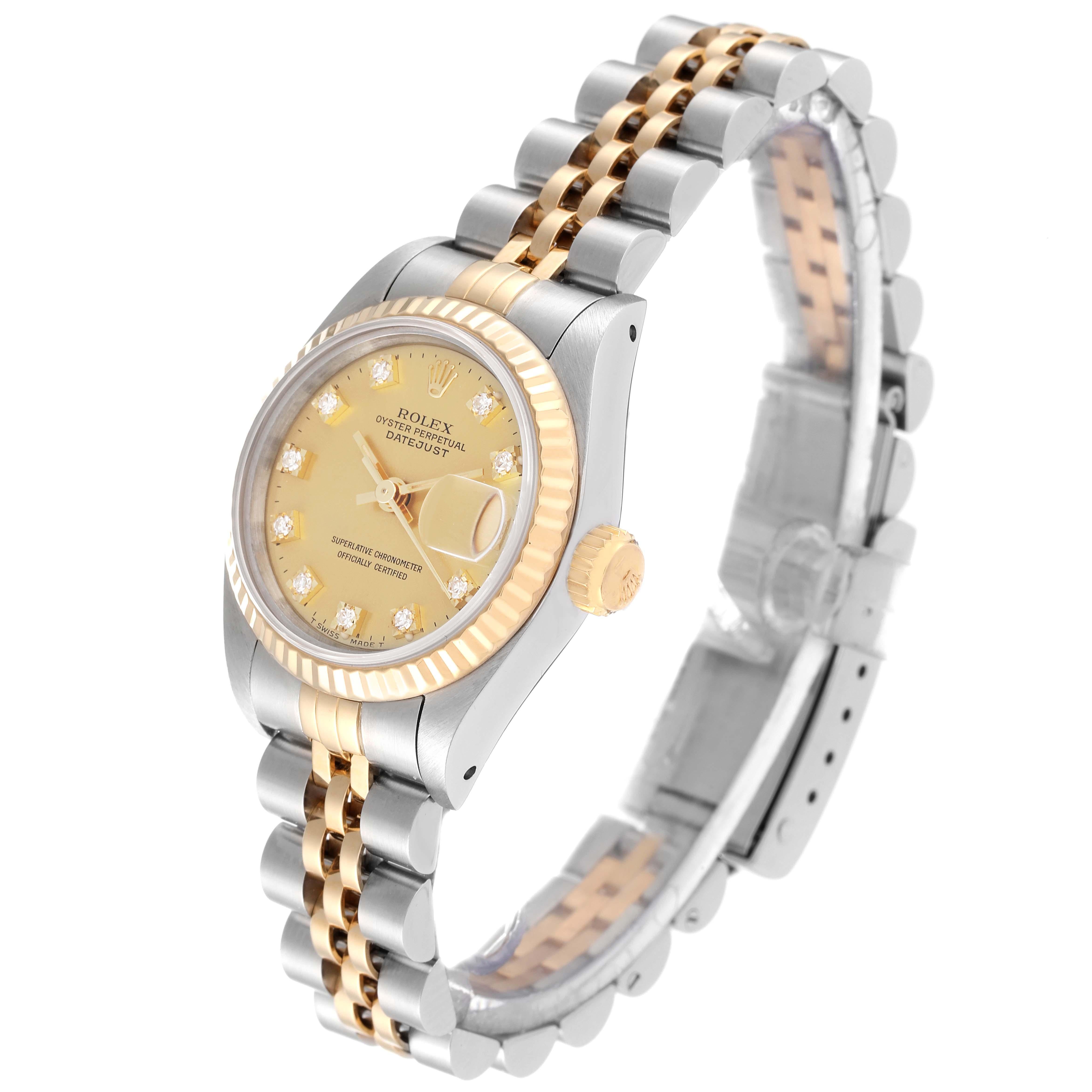 Women's Rolex Datejust Steel Yellow Gold Diamond Dial Ladies Watch 69173