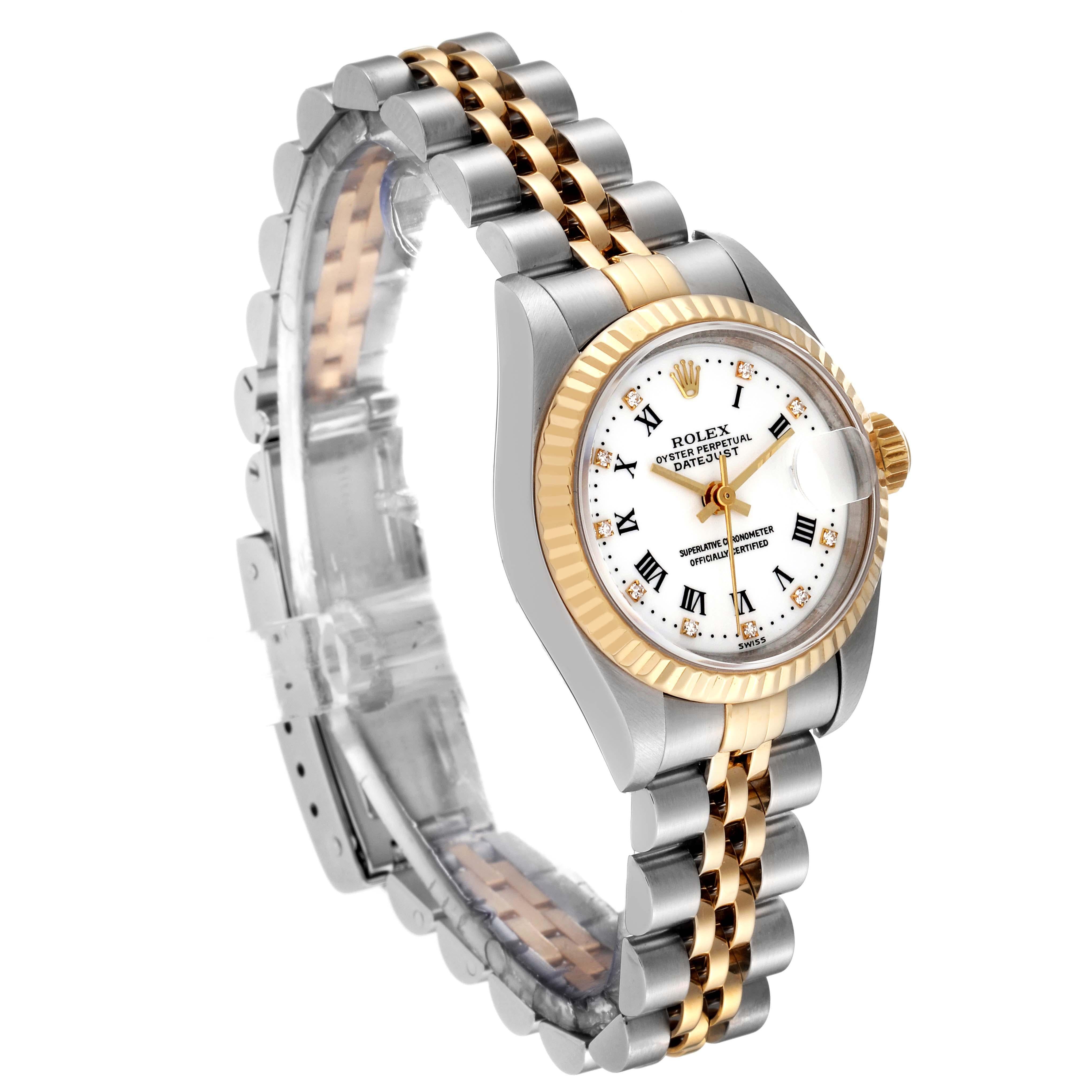  Rolex Montre Datejust en acier avec cadran en or jaune et diamants, pour femmes 69173 Pour femmes 