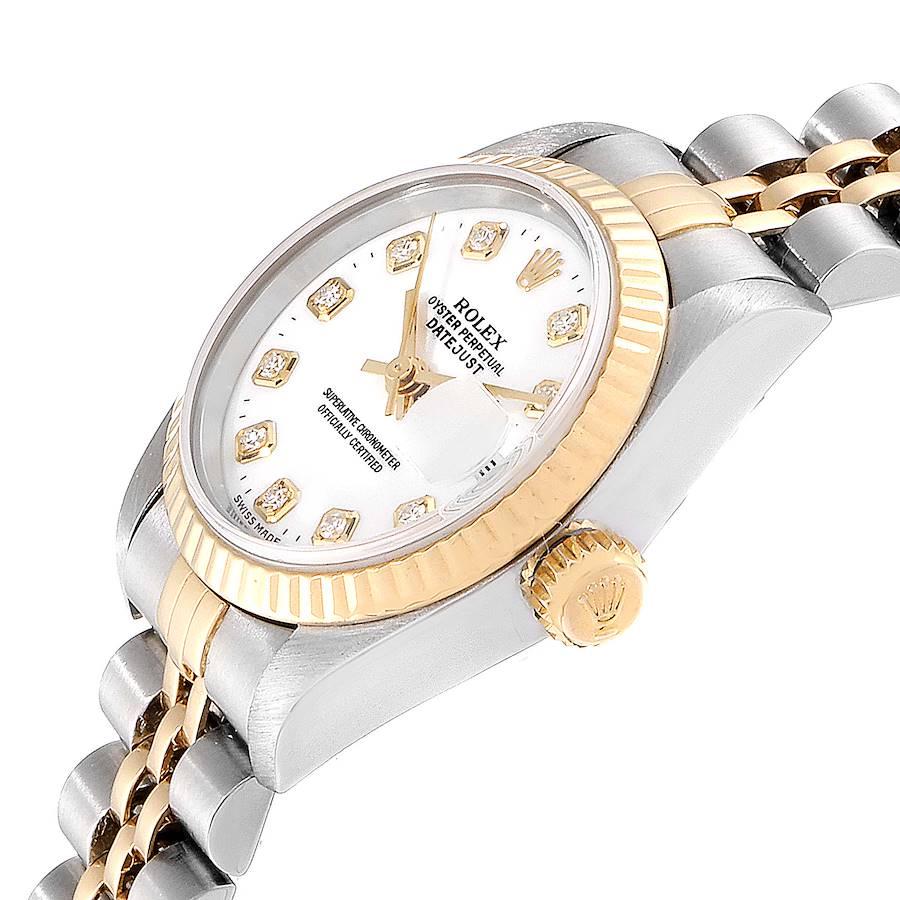 Rolex Datejust Steel Yellow Gold Diamond Dial Ladies Watch 69173 1