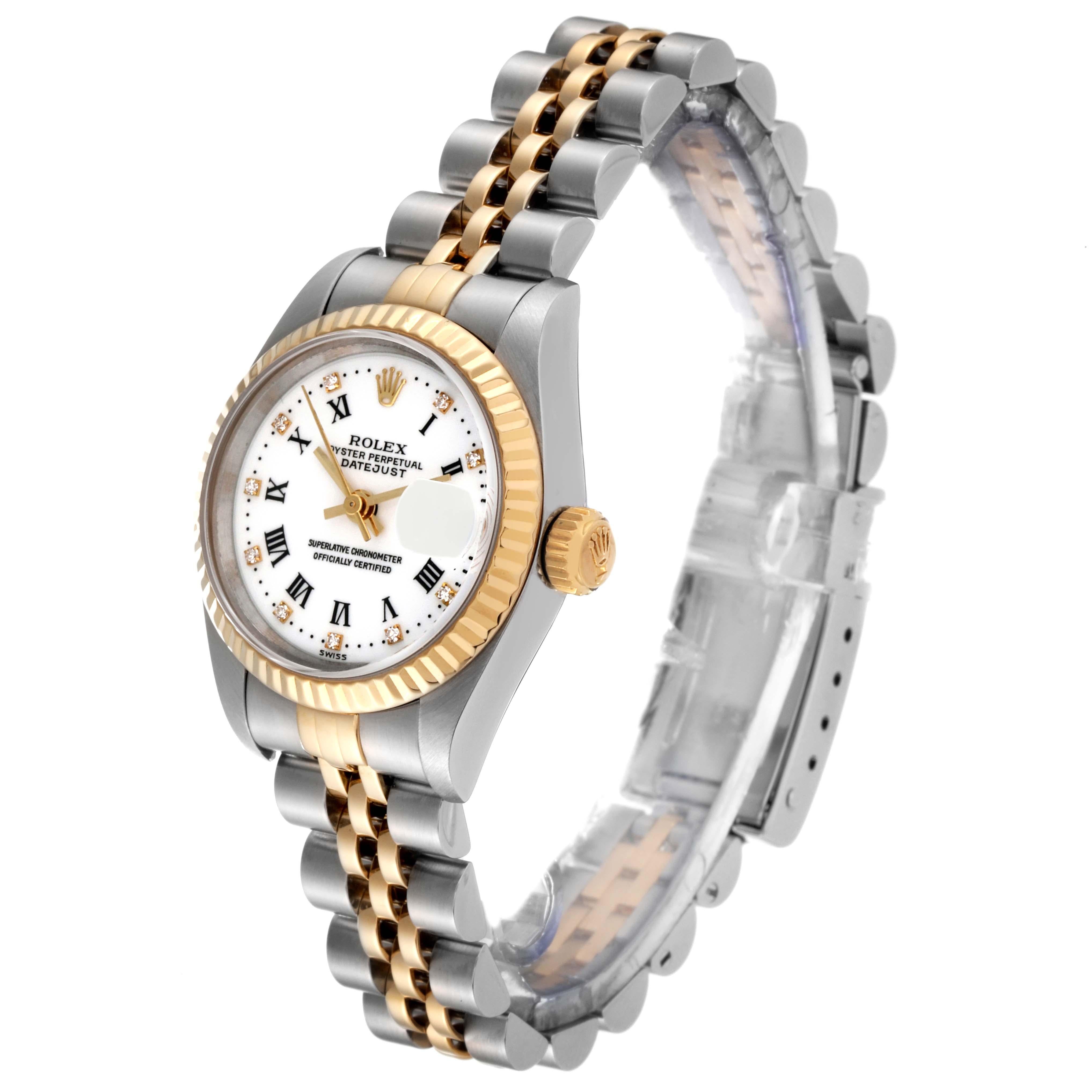 Rolex Montre Datejust en acier avec cadran en or jaune et diamants, pour femmes 69173 1